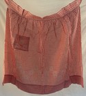 Vintage Handmade Cross Stitch Half Apron Red Gingham Pockets