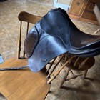 County Dressage Saddle 17    Brown Vintage Medium Wide Tree