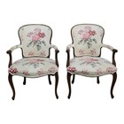 Pair Of Antique French Louis Xv Bergere Armchairs C1920