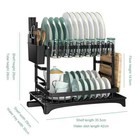 2 Tier Dish Drainer Rack With Drip Tray Cutlery Holder Plate Racks Kitchen Sink