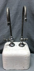 Vtg Pair Chrome Brass Mueller Gooseneck Old Sink Faucets For Parts 1227-24b