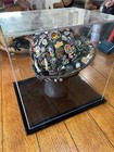 German Tyrolean Hat Covered In Pins  In Plexiglass Case