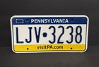 Pennsylvania License Plate  Ljv - 3238 Visit Pa com     Craft Grade
