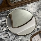Antique Vanity Mirror Tray Plateau Silver Plated Ornate Detail Beveled 12    Inch