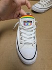 Converse Chuck Taylor All Star White Rainbow Multi Tongue Low Top Sneakers W7 M5