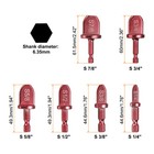 6pcs Swaging Tool Drill Bit Set Tube Expander 1 4  3 8  1 2  5 8  3 4  7 8  Red