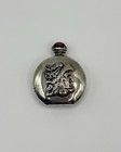 Vintage Sterling Silver Mexico Garnet Top Lid Perfume Bottle Aztec Warrior