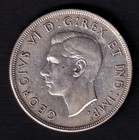 Canada 1947  1 One Silver Dollar Coin King George Vi  800 Silver Ef Blunt 7