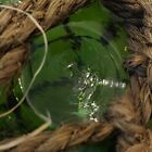 Vintage Green Glass Fishing Float 5  Marked 3 Norwegian Japanese With Net