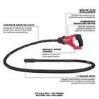 Milwaukee 2911-20 M18 Fuel 8  Concrete Pencil Vibrator