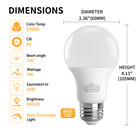 6 12 24pack 9w A19 Led Light Bulb  60w 2700k Soft Warm White Non-dimmable Bulbs