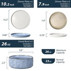 18 Piece Dinnerware Sets For 6  Stoneware Plates And Bowls Dish Set  Ceramic    