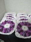 Lot Of 20 5    Crochet Granny Squares  Floral  White  Variegated Purple Tones