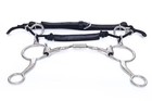 Cavalon Western Combination Low Port Barrel Bit W  Leather Noseband