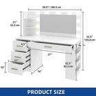 White Makeup Vanity Desk With Mirror   3 Color Modes Adjustable Brightness Table