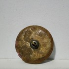 Antique Victorian Mother Of Pearl Button Carved High Relief Cog Gear Cross Shank