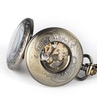 Vintage Mechanical Pocket Watch For Men     Skeleton Dial Manual Wind 14 8in Chain