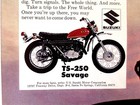 1969 Suzuki Ts-250 Savage Motorcycle Print Ad