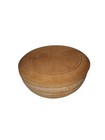 Hand Turned Wooden Trinket Box Vintage 4  X 2  Brown 2 Piece