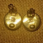 Rare Vintage Henkel   Grosse Gold Plated Clip On Earrings Mid Century Runway