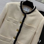 2026 Women Round Collar Tweed Blazer Skirt Set Elegant Daily Two Piece Suit
