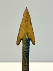 Antique Native American Arrow  Stone Tip  Feathers  Sinew  Painted Designs   a3