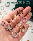 30pcs Fake Nose Rings Non-piercing Fake Septum Rings 316l Stainless Steel