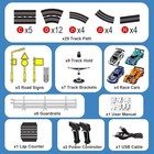 Rc Electric Slot Car 1 43 Scale Kids Race Track Set 4 Cars 2 Hand Controllers