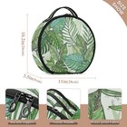 Round Cosmetic Pouch Travel Makeup Train Case Tropical Palm Leaves Makeup Org   