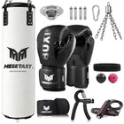 4ft Heavy Punching Bag Set For Adults - Includes 12 Oz Gloves For Mma  Karate  K