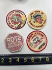 Vintage C 1980s 4 Patch Lot Humor Funny Hippy Retro Fun Sew-on Jacket Vest M027