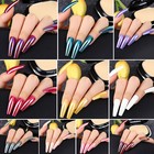 Metallic Finge Nails Long Full Cover Mirror Salon False Nail Art Tips 24pcs set 