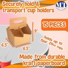 Mt Products Brown Paperboard 4 Cups Drink Holder With Handle - Pack Of 15