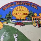 Vintage Shell Gasoline Sign - Pebble Beach Golf Gas Pump Plate Porcelain Sign