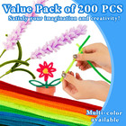 Pipe Cleaners Craft Supplies - 200 Pcs Chenille Stems Fuzzy Craft Wire For Handi