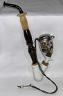 Old Vintage German Porcelain   Carved Horn Hunters Tobacco Pipe Bowl Never Used 