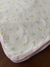 Vintage Carters Baby Blanket Pastel Flowers Hearts Pink Trim Cotton Lovey