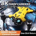 8k Hd Camera Drone Wifi Fpv Rc Foldable Triple Camera Remote With 1 Batteries