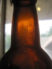 Vintage Amber Brown 7up 7-up Squat   Short Soda Water Bottle Houston  Texas