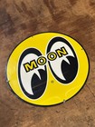 14  Wide Mooneyes Round Moon Yellow Logo Metal Sign Traditional Version Mg723ss
