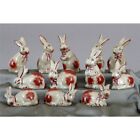 Staffordshire Bunnies Rabbit Mini Porcelain Figurines-set Of 12 