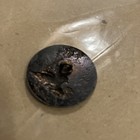 Vintage Antique Metal Picture Button Large Bird   Flowers