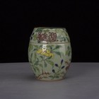 Chinese Qing Famille Rose Porcelain Pot Flowes Pattern Tea Caddy 4 72 Inch