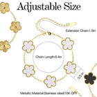 3pcs 18k Gold Plated Clover Lucky Bracelet Women Flower Five Leaf Link Bracelet