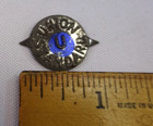 Vintage Tobacco Tag Union Standard Cut Plug Tin Advertising Tab Bright Blue U
