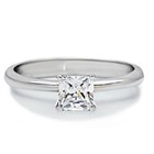Womens Ring Princess Cut Cz Solitaire Stainless Steel Engagement Ring