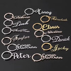 Custom Name Keyring Jewelry Gold Silver Rose Gold Men Women Family Gift Cursive