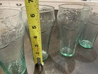 6  Coca-cola Coke Green Glass Pebbled Tumbler 16 Oz  Vintage - Set Of 4 B147