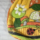 Vintage 70s Half Apron Retro Hippie Mod Mushroom Butterfly Terry Cloth Towel R1