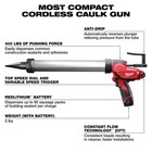 For Milwaukee 2442-21 M12 12v 20oz Capacity Cordless Caulk adhesive Gun Kit
